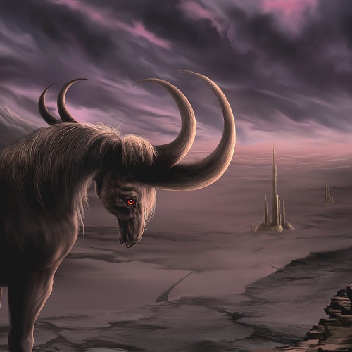 Silhouette of a hiker at sunset